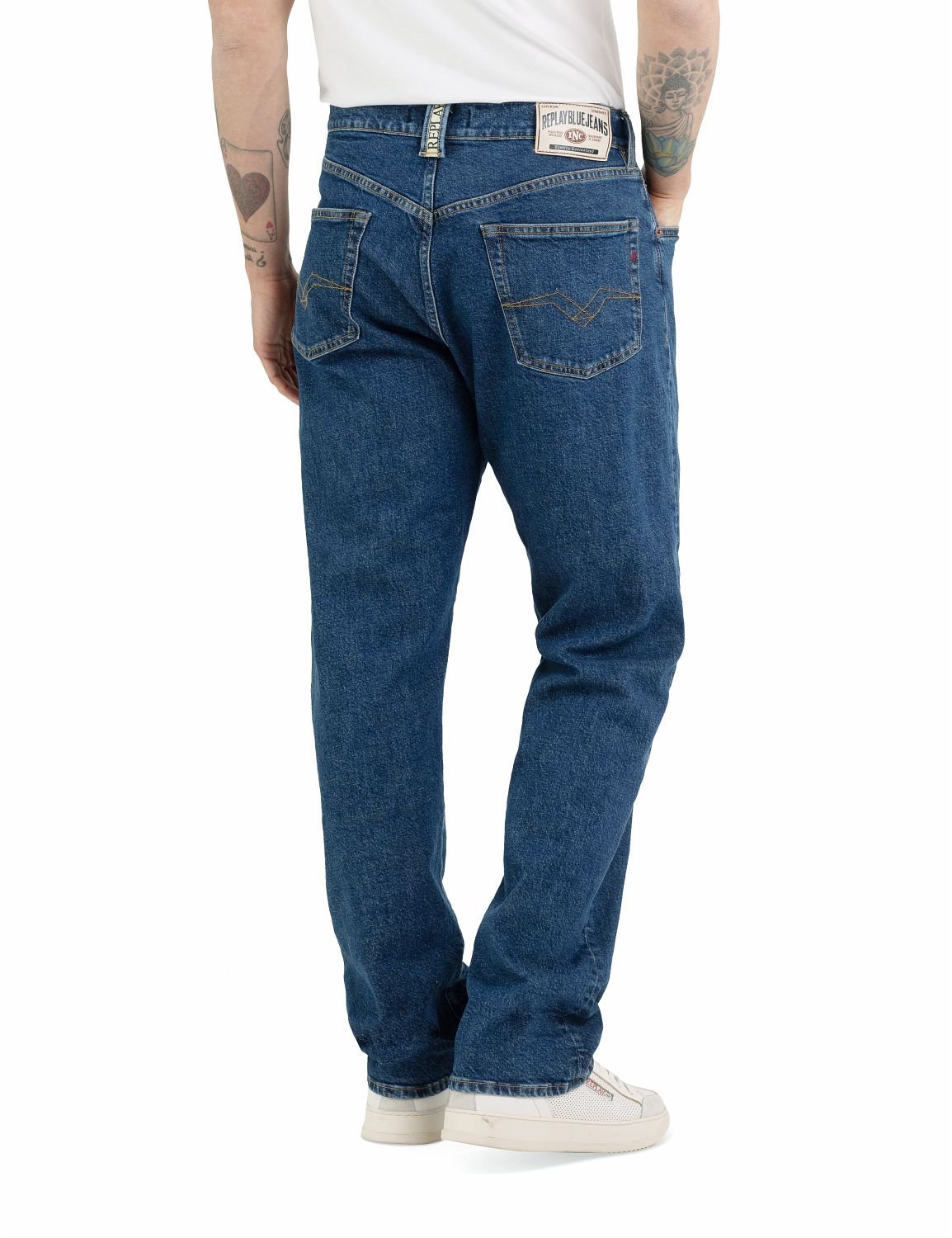【SALE／10%OFF】REPLAY 9 ZERO 1 コンフォートストレートフィットデニム リプレイ パンツ ジーンズ・デニムパンツ ネイビー【送料無料】
