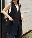 【SALE/71%OFF】CIAOPANIC TYPY ノーカラーリネン混ジレ チャオパニックティピー トップス ベスト・ジレ ブラック ブラウン ベージュ