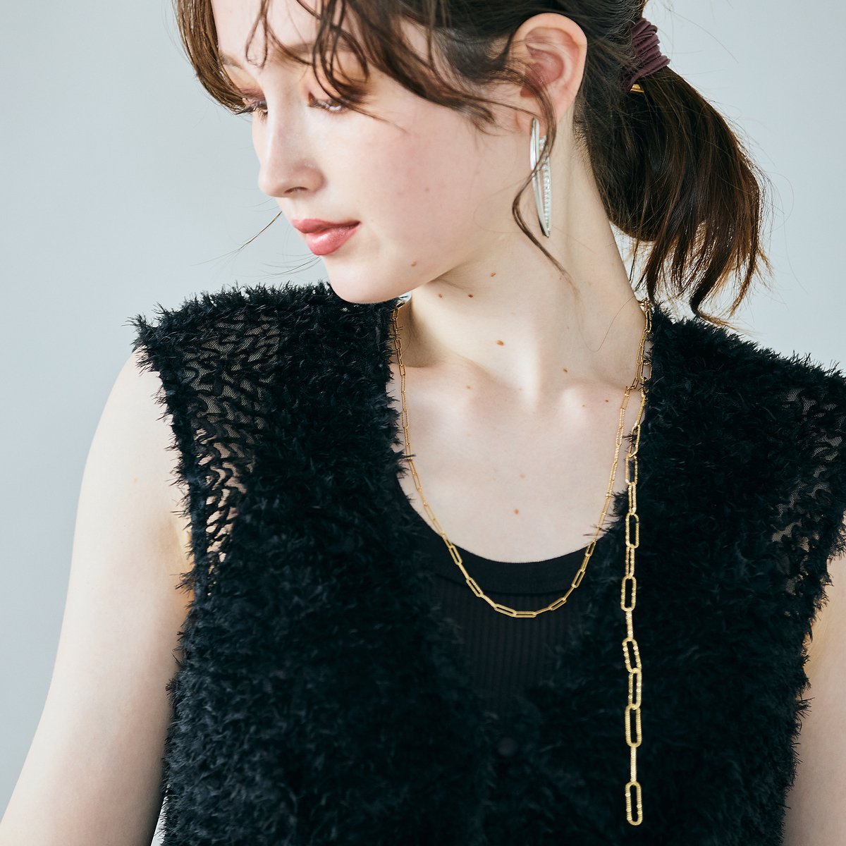 Blue - Audie a Muses 華奢チェーンネックレス ローズティアラ アクセサリー・腕時計 ネックレス ゴールド【送料無料】