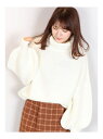 【SALE/56%OFF】dazzlin ボリュームスリーブタートルチュニック ダズリン ニット 長袖ニット ホワイト ブラック グリーン パープル ベージュ