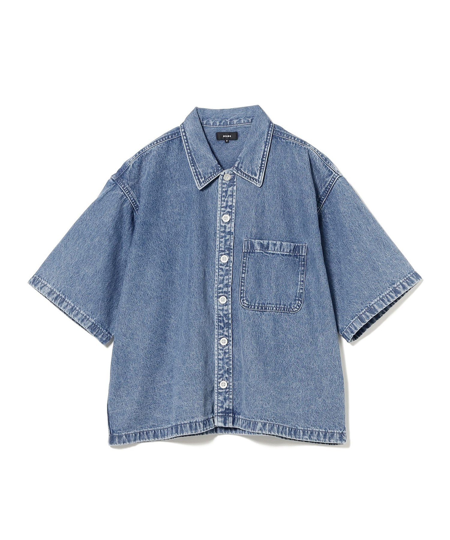 【SALE／50%OFF】BEAMS ショート デニム シャツ ビームス アウトレット トップス シャツ・ブラウス ネイビー ブラック【送料無料】