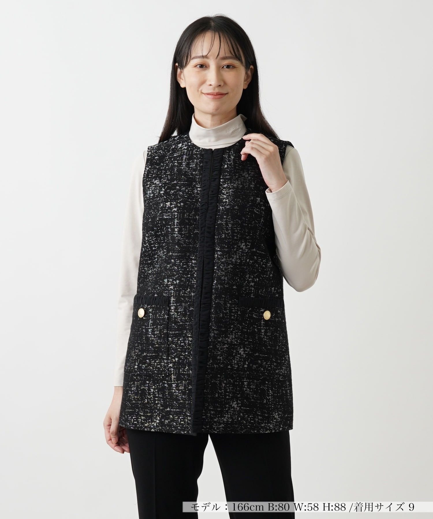 【SALE／51%OFF】Leilian ベスト【ROCHAS Premiere】 レリアン トップス ベスト・ジレ ブラック【送料無料】