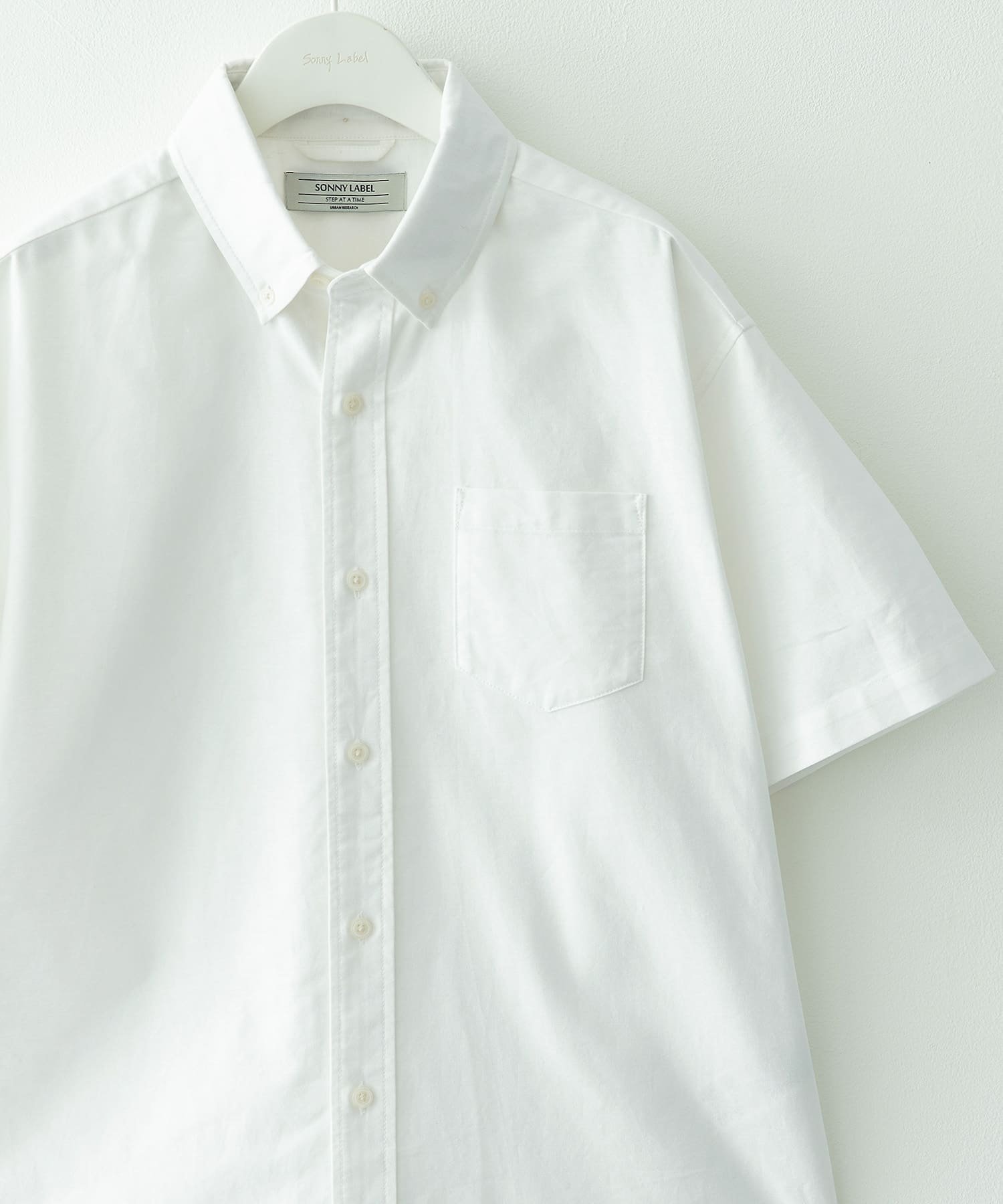 Sonny Label 抗菌オックスボタンダウン半袖シャツ サニーレーベル トップス シャツ・ブラウス ブルー ホワイト ネイビー