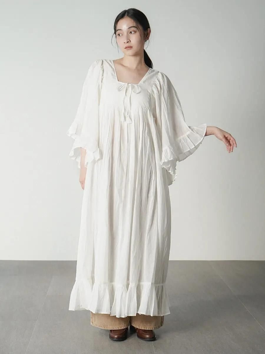 FIKA. 2way hem frill cotton onepiece ラシュッド ワンピース・ドレス その他のワンピース・ドレス ホワイト レッド【送料無料】