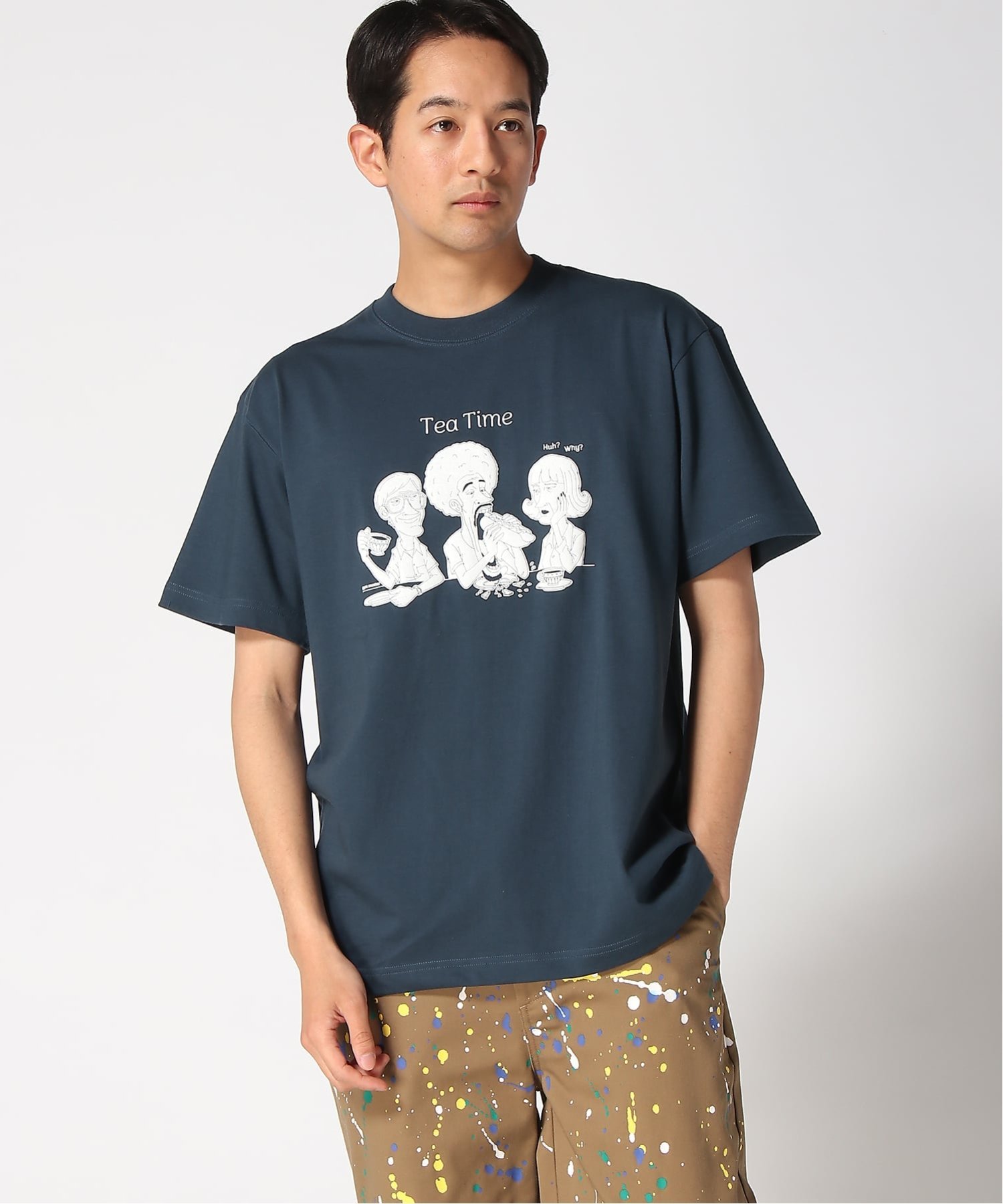 gym master gym master/(U)5.6oz Tea Time Tee ジムマスター トップス カットソー・Tシャツ ホワイト ブラック ネイビー グリーン