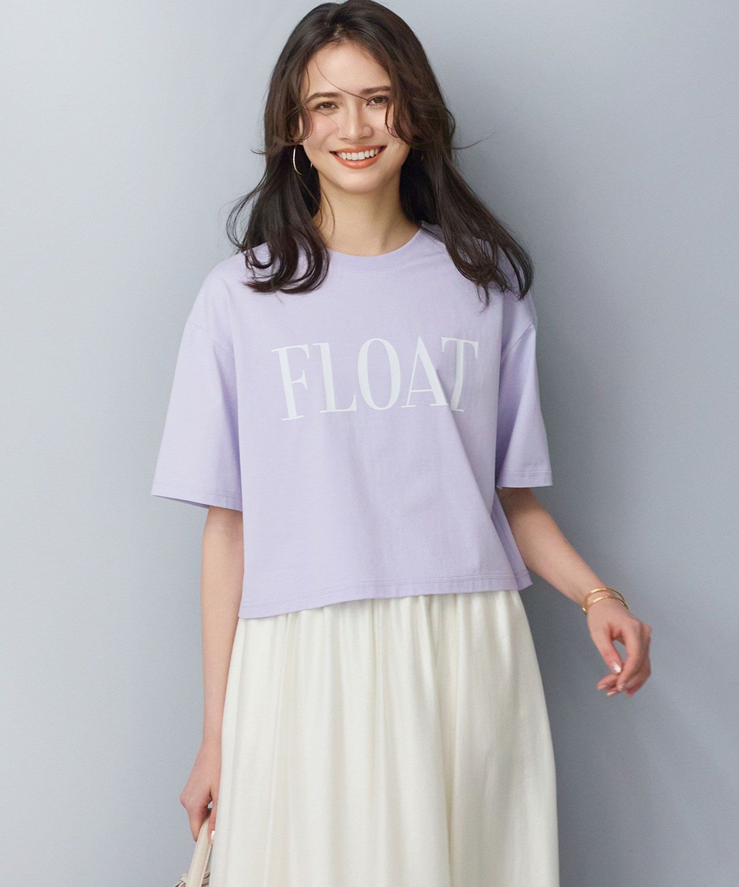 23区 【SLOW/一部店舗限定】ヴィンテージライクジャージー クロップド ロゴ Tシャツ ニジュウサンク トップス カットソー・Tシャツ ホワイト ブラック
