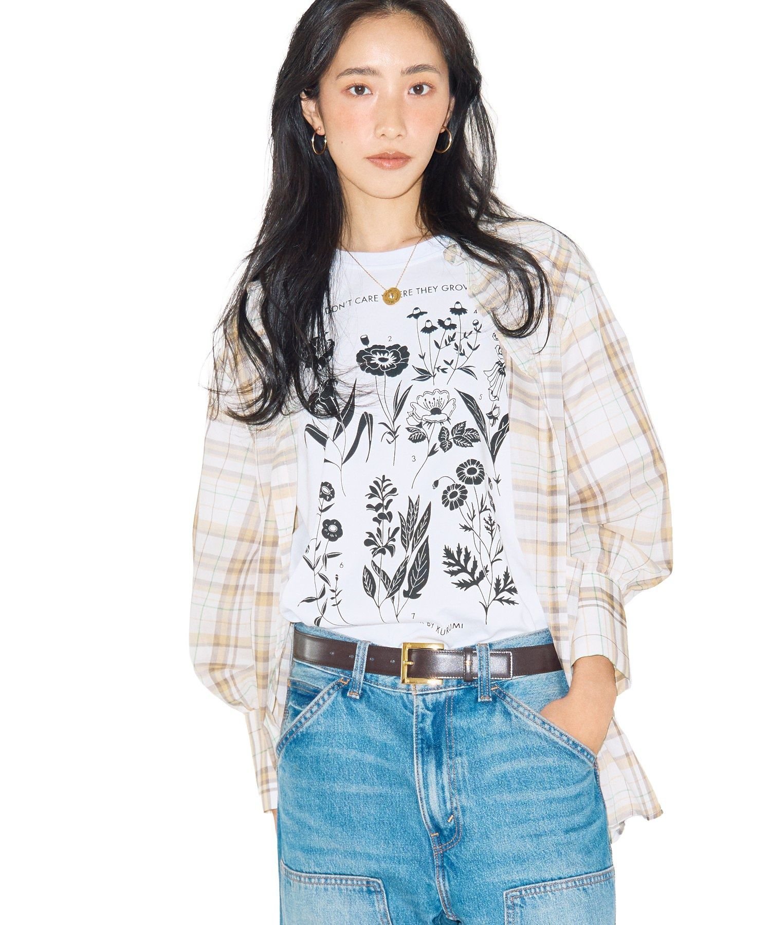 【SALE／50%OFF】Green Parks ■WITH KURUMI.N オーバーシャツ グリーンパークス トップス シャツ・ブラウス ブルー ベージュ
