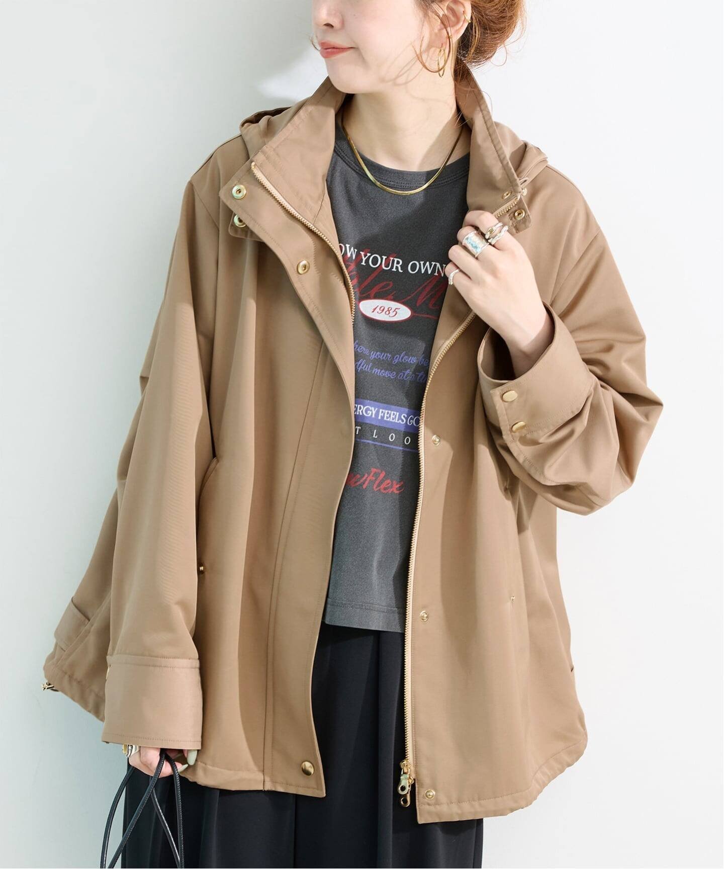 B.C STOCK 《追加予約》手洗い可 / 撥水 / テントショートブルゾン ベーセーストック ジャケット・アウター ブルゾン・ジャンパー ベージュ ネイビー【送料無料】