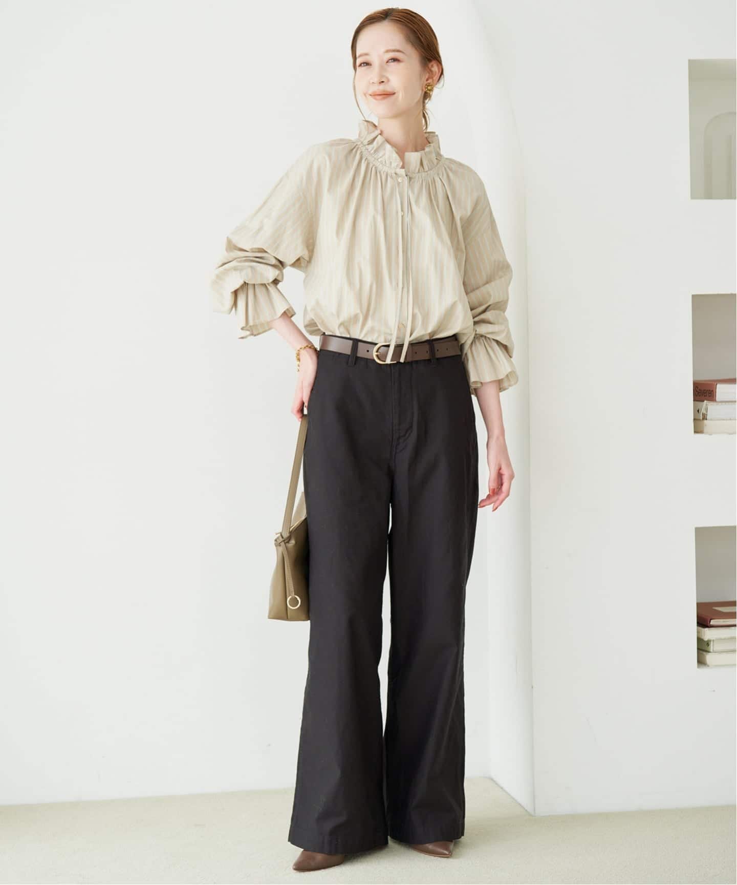 SLOBE IENA 《4サイズ展開/WEB限定/予約》コットンストレートパンツ スローブ イエナ パンツ カーゴパンツ カーキグリーン ブラック
