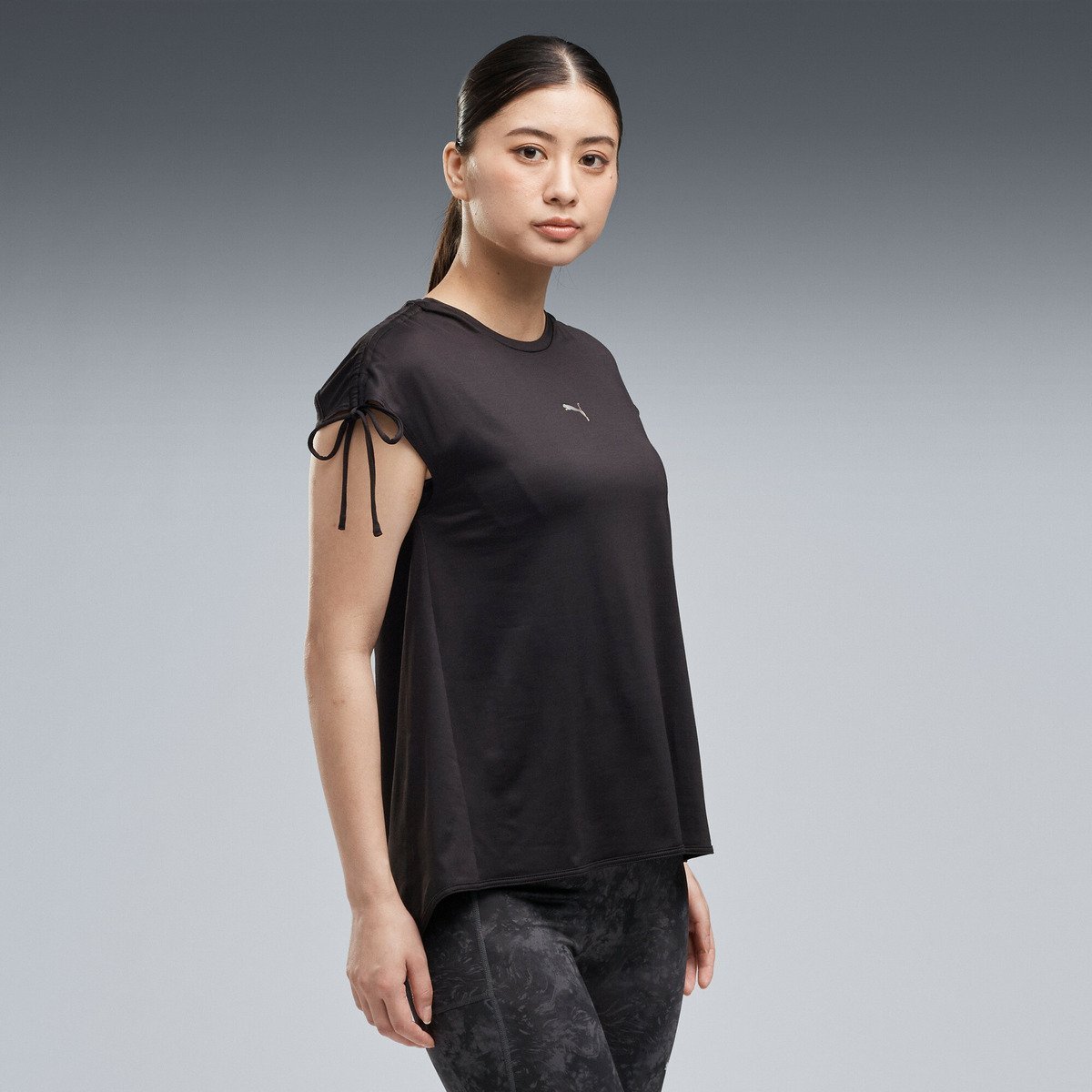 PUMA ウィメンズ ヨガ スタジオ 半袖 Tシャツ STUDIO SS TEE プーマ トップス カットソー・Tシャツ ブラック【送料無料】