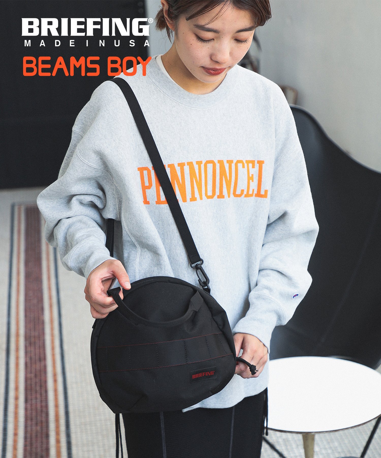 BEAMS BOY ＜追加4＞BRIEFING BEAMS BOY / 別注 ヘルメット バッグ ビームス ウイメン バッグ ショルダーバッグ ブラック カーキ【送料無料】