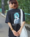 TIMELY WARNING アソートSFG S/S TEE / ガール ヘッドフォン キャップ クルーネック 半袖 ショートスリーブ ナバル トップス カットソー・Tシャツ ブラック ホワイト