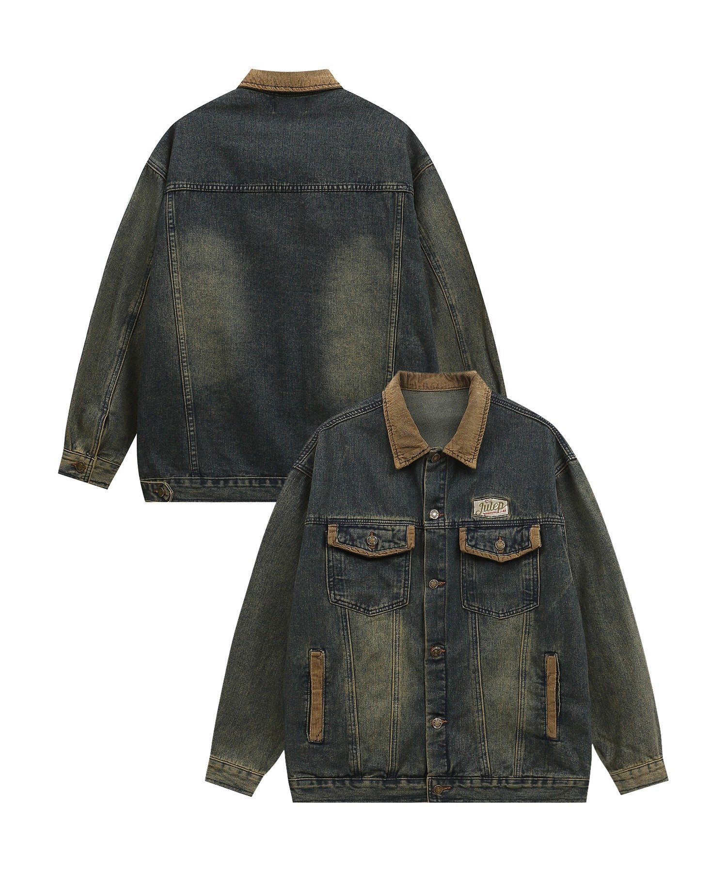 【SALE／15%OFF】HOOK HOOK -select- コーデュロイ異素材デニムジャケット アイモハ ジャケット・アウター デニムジャケット ブルー【送料無料】のサムネイル