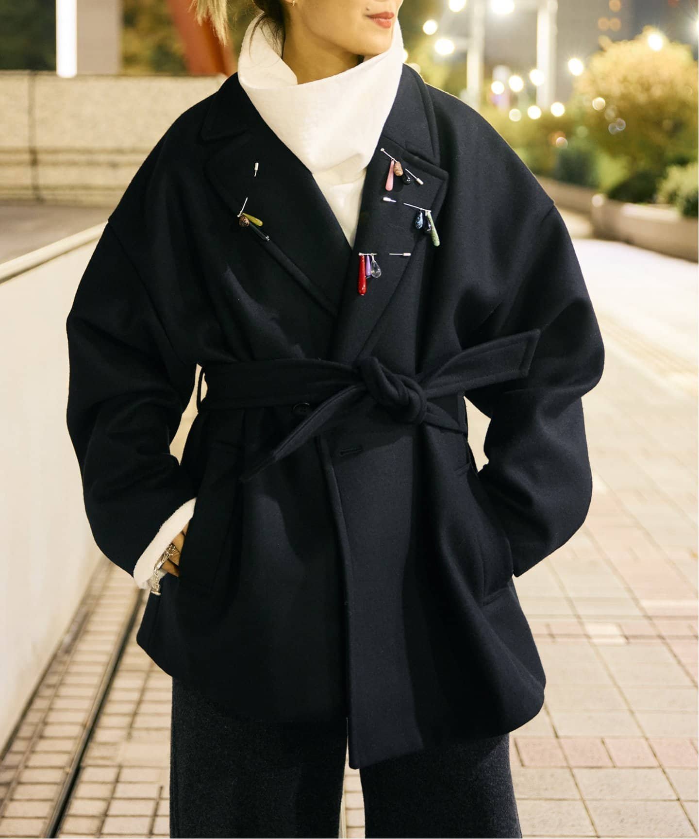 CITYSHOP 《追加》"O"PECOLAMB DOUBLE コート 2 シティーショップ ジャケット・アウター ブルゾン・ジャンパー ブラック【送料無料】