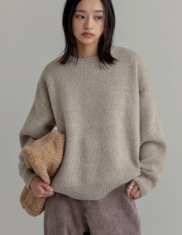 Re:EDIT 静電気防止モヘアライクニットトップス リエディ トップス ニット ブルー オレンジ ベージュ グレー レッド【送料無料】 stylife-14907099 Rakuten Fashion サンプル画像2