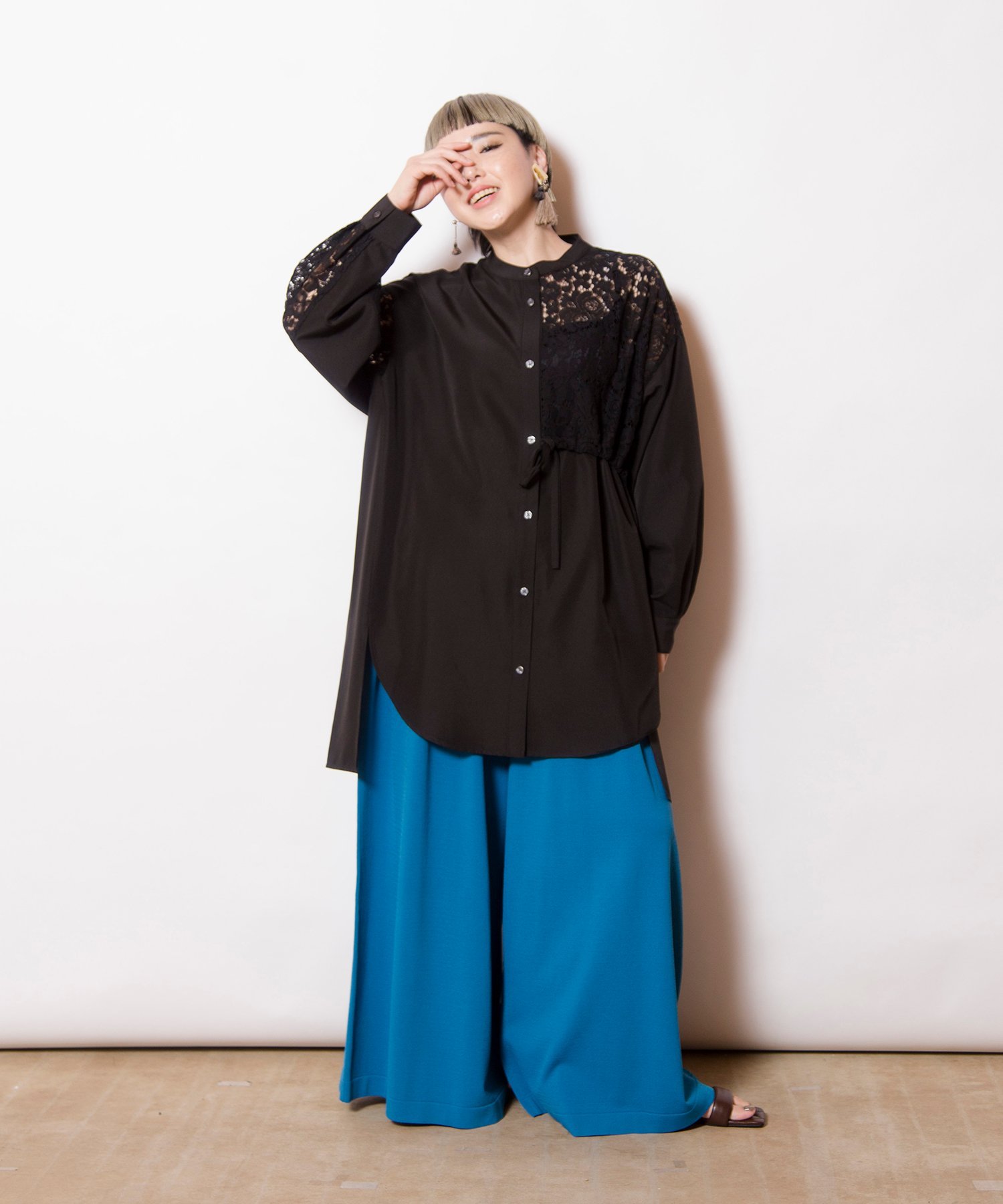 新品未使用osmosis 青白ストライプ 長袖シャツ 黒レース刺繍 楽天市場】OSMOSIS(素材(生地・毛糸)綿・コットン)(シャツ