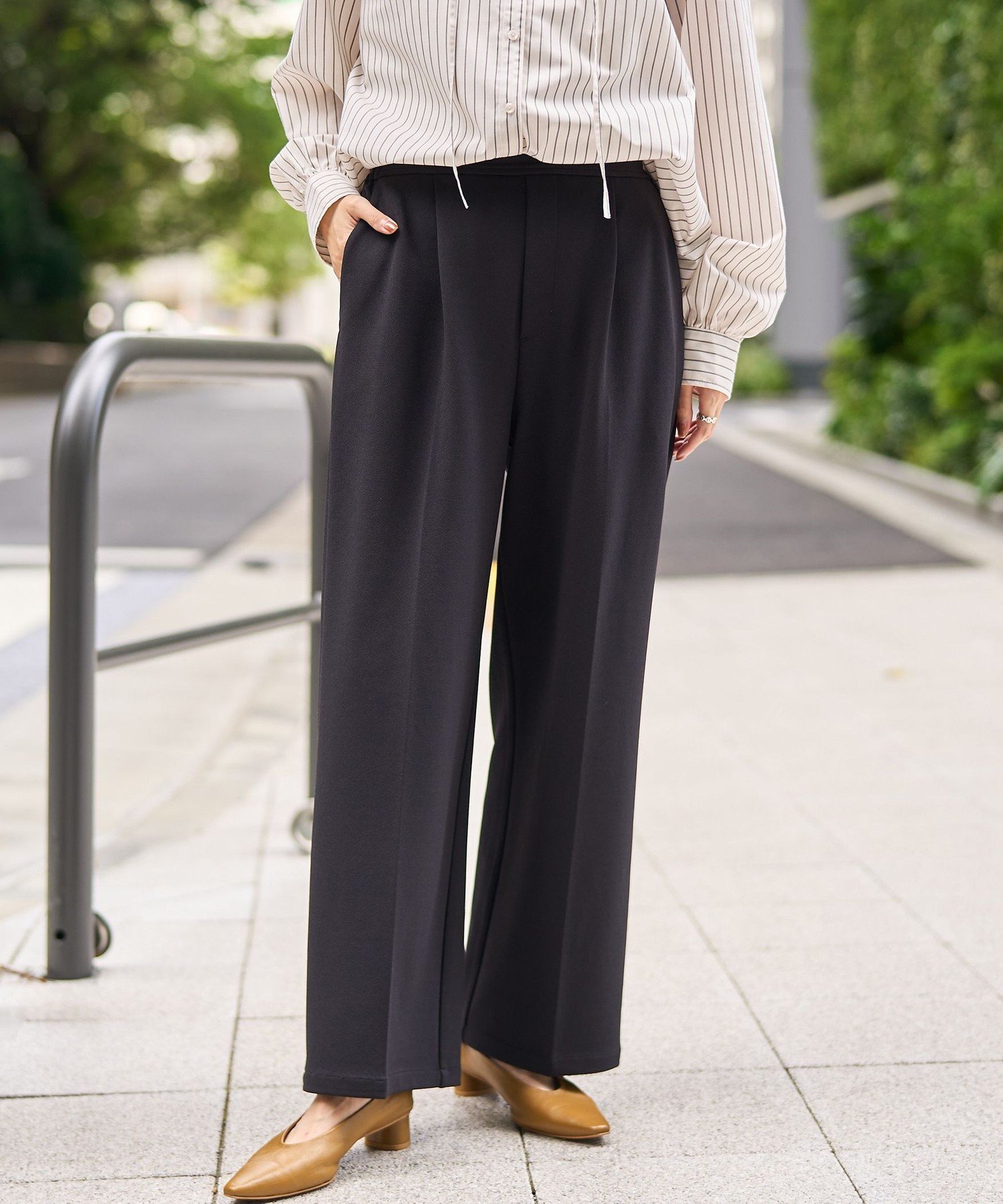 【SALE／45%OFF】coen 【定番・新色登場】イージービューティーワイドパンツ(WEB限定サイズ) コーエン パンツ その他のパンツ ネイビー オレンジ ベージュ ブラック グレーのサムネイル