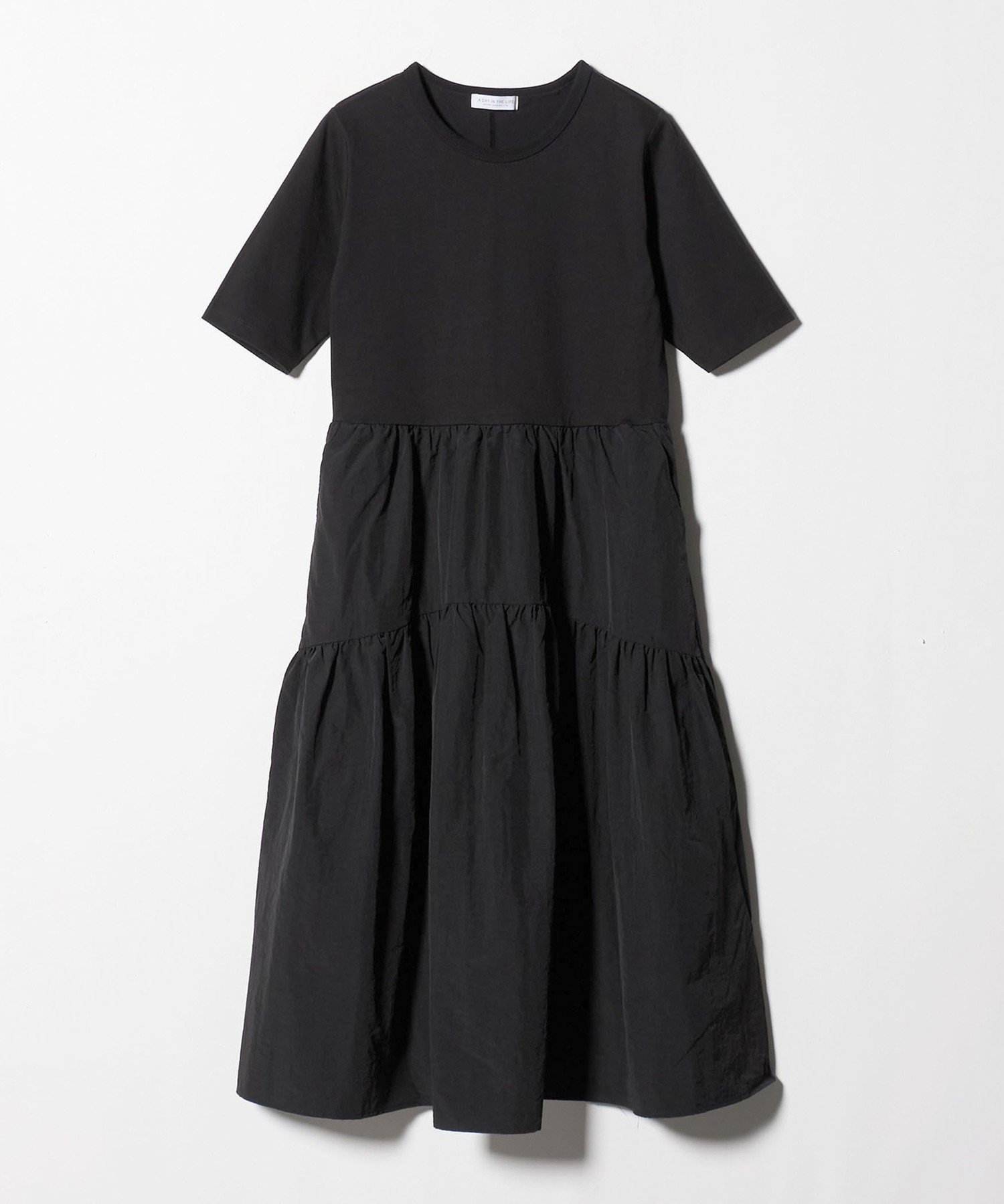 a day in the life カット*ナイロン ギャザーワンピース ブラック ＜A DAY IN THE LIFE＞ ユナイテッドアローズ アウトレット ワンピース・ドレス ワンピース ブラック【送料無料】のサムネイル