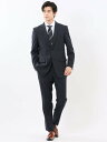 TAKA-Q ストレッチウォッシャブル スリムフィット 2ボタン2ピーススーツ チェック紺 タカキュー スーツ・フォーマル セットアップスーツ ネイビー【送料無...