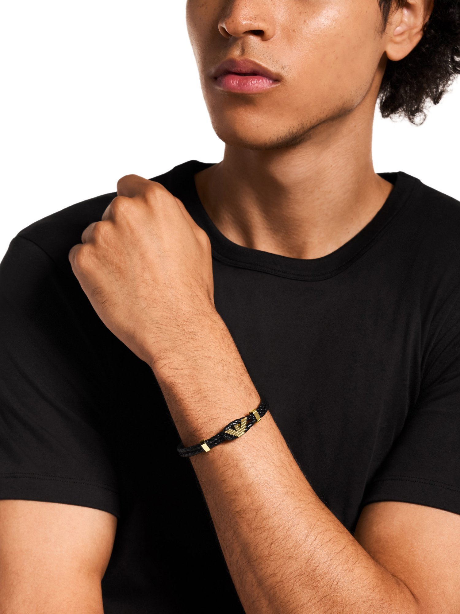 EMPORIO ARMANI エンポリオ・アルマーニ アクセサリー メンズ ブレスレット ゴールド EGS3321710 ウォッチステーションインターナショナル アクセサリー・腕時計 ブレスレット・バングル ブラック【送料無料】