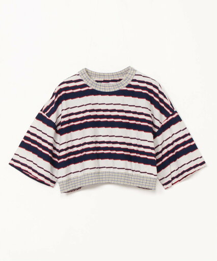 MEGMIURA WARDROBE (U)2Way Stripe Short Tee メグミウラ トップス カットソー・Tシャツ グリーン ネイビー【送料無料】 MEGMIURA WARDROBE (U)2Way Stripe Short Tee メグミウラ トップス カットソー・Tシャツ グリーン ネイビー【送料無料】