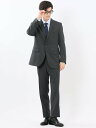 TAKA-Q ストレッチウォッシャブル レギュラーフィット 2ボタン2ピーススーツ 組織グレー タカキュー スーツ・フォーマル セットアップスーツ グレー【送料...