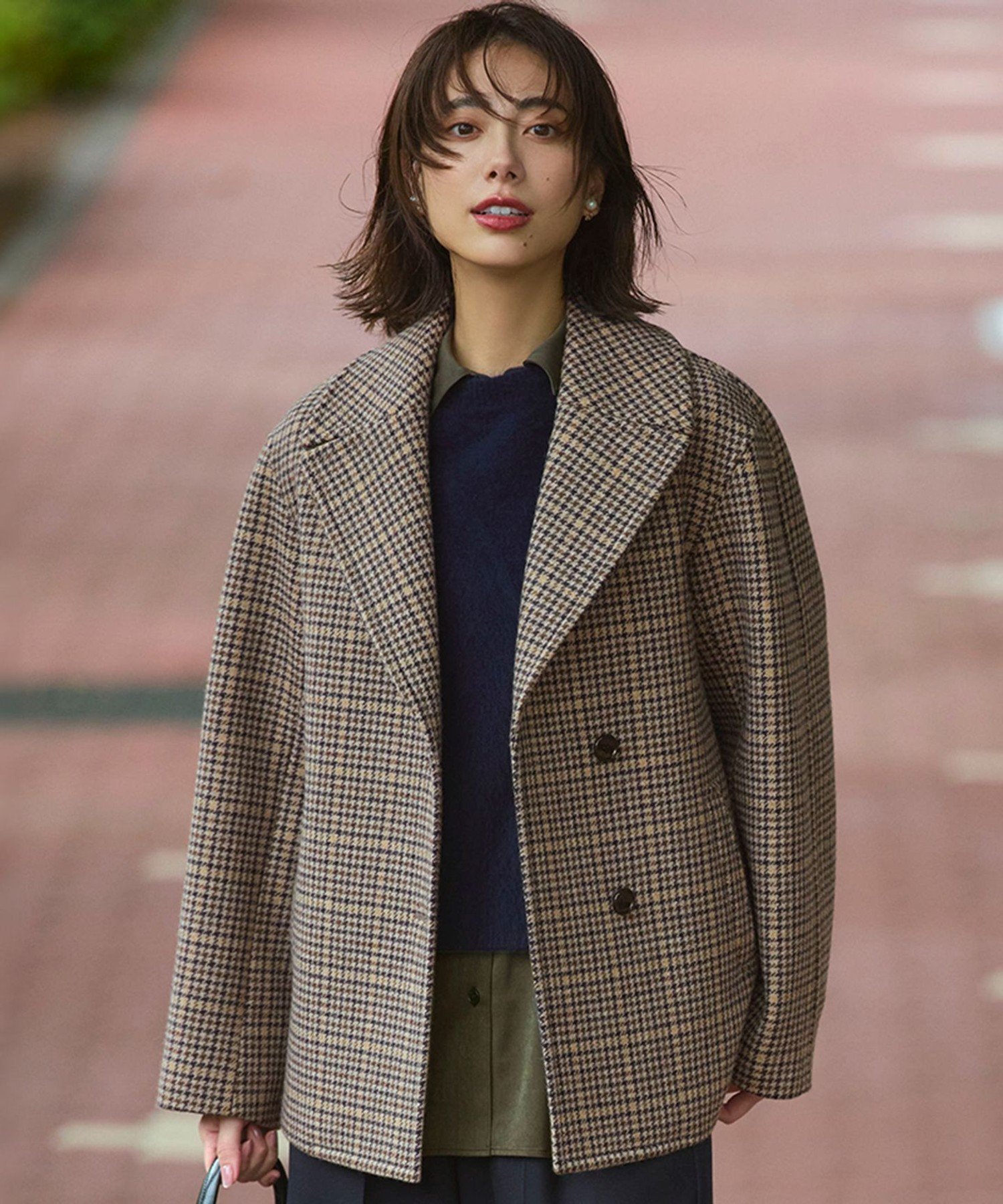 23区 【Oggi11月号掲載】ボンディング チェックツイード ジャコット ニジュウサンク ジャケット・アウター その他のジャケット・アウター ブラウン【送料無料】のサムネイル