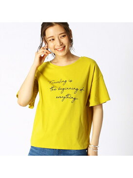 COMME CA ISM ロゴプリントTシャツ コムサイズム カットソー Tシャツ ホワイト ブラック イエロー グリーン