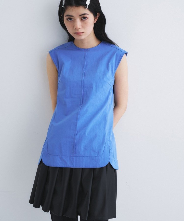 CODE A back tack blouse コードエー トップス シャツ・ブラウス ブルー ホワイト