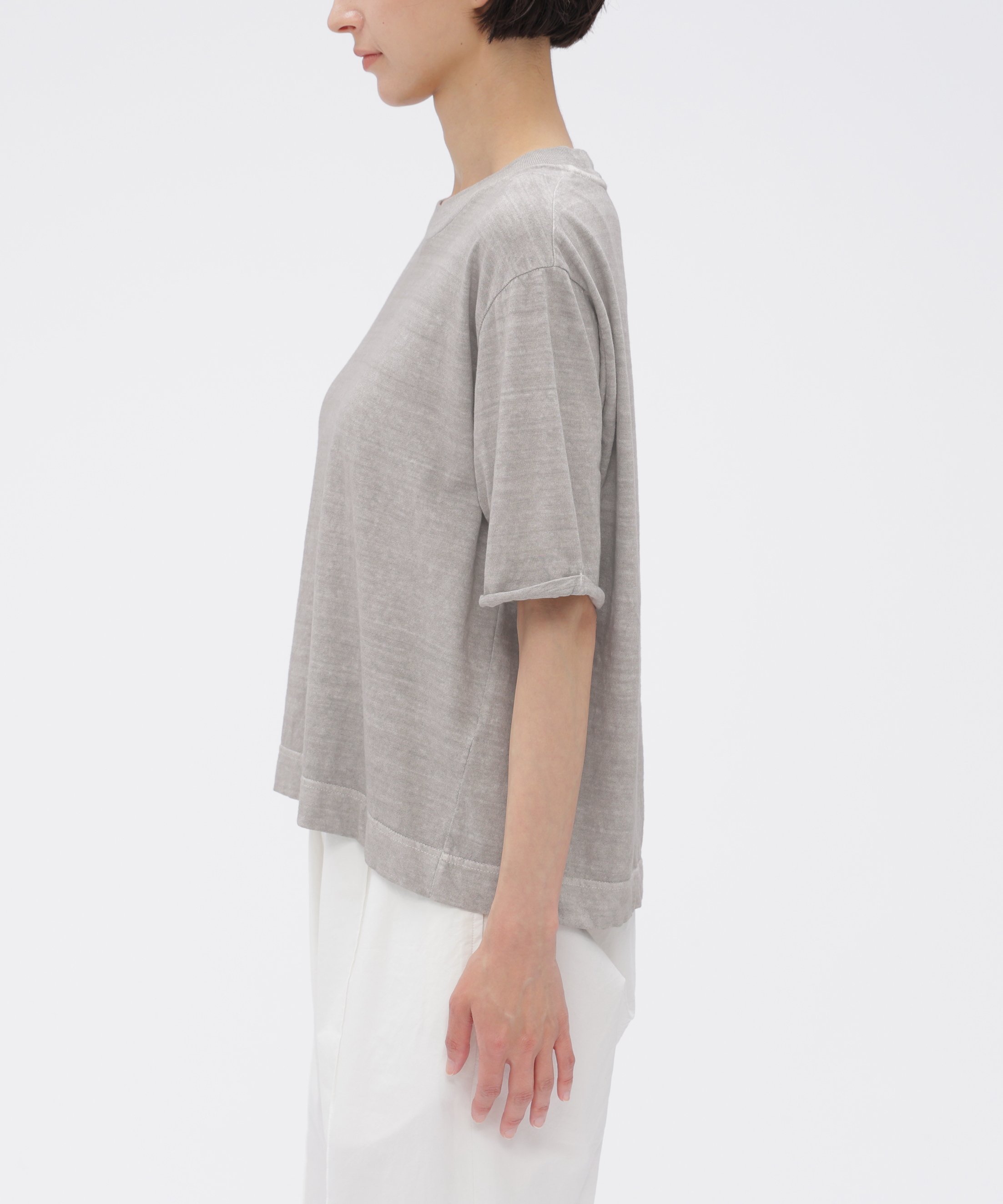 MHL. CARBON DYED COTTON LINEN TOP マーガレット・ハウエル トップス カットソー・Tシャツ