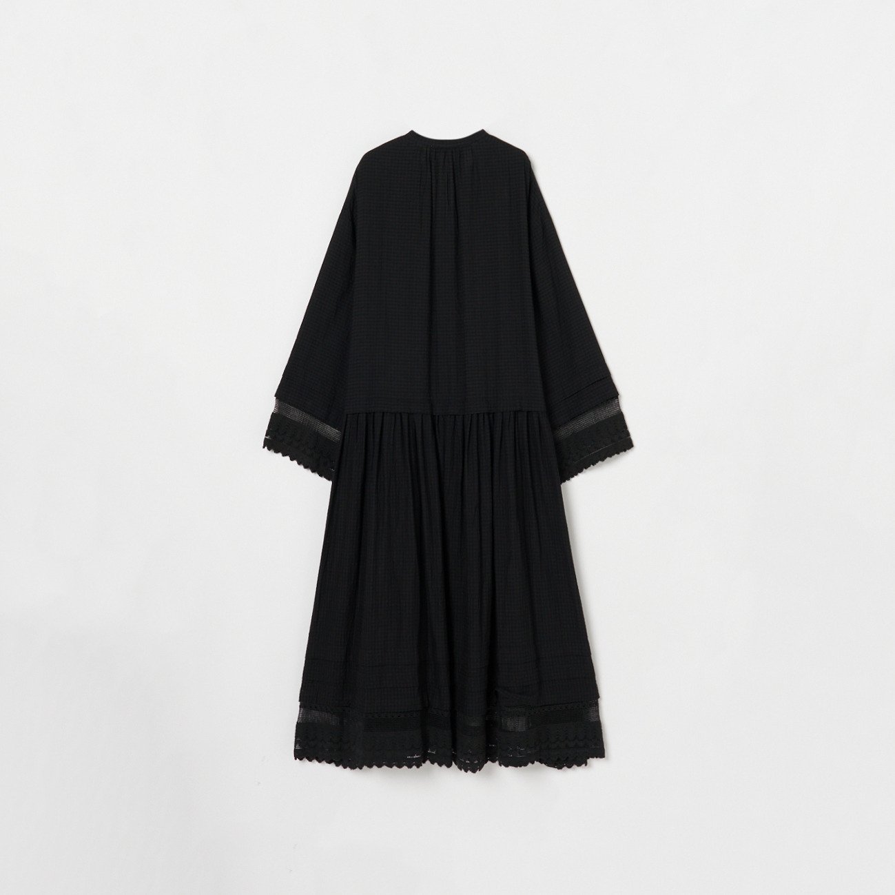 normment COTTON SHADOW CHECK DRESS エリオポール ワンピース・ドレス ワンピース ブラック