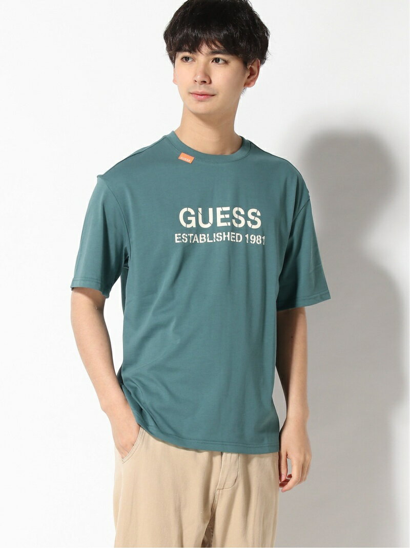 【SALE／60%OFF】GUESS (M)GUESS1981 Logo Tee ゲス トップス カットソー・Tシャツ グリーン ブラック イエロー