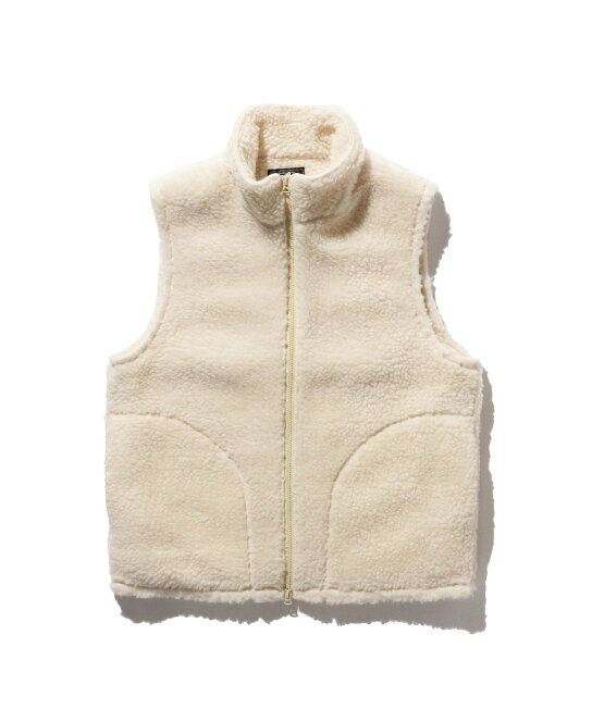Wool Polyester Sherpa Vest 38-06-0096-458 38060096458: Off White Wool Polyester Sherpa Vest 38-06-0096-458 38060096458: Off White