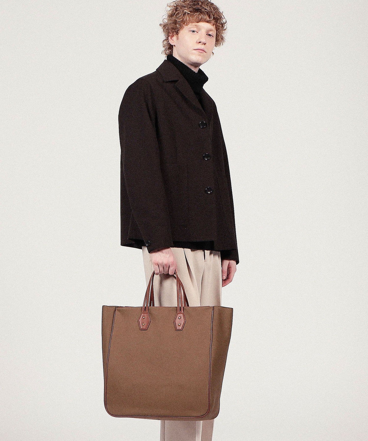 【SALE／40%OFF】TOMORROWLAND GOODS SegeN コットン*レザーコンビ トートバッグ トゥモローランド バッグ トートバッグ カーキグリーン【送料無料】