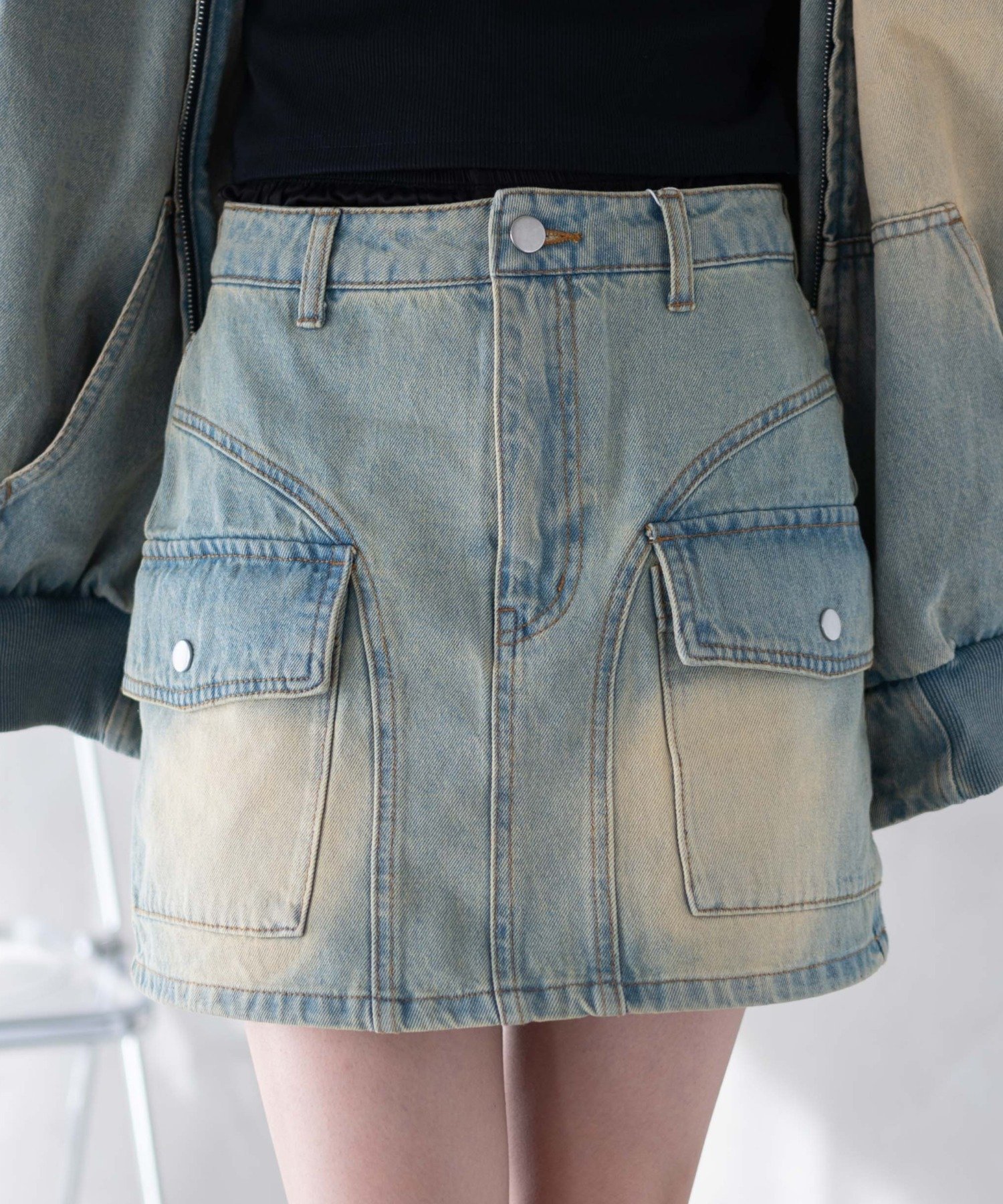 【SALE/9%OFF】WEGO LADY'S ヴィンテージウォッシュカーゴミニスカート ウィゴー スカート ミニスカート ベージュ ブルー ブラック