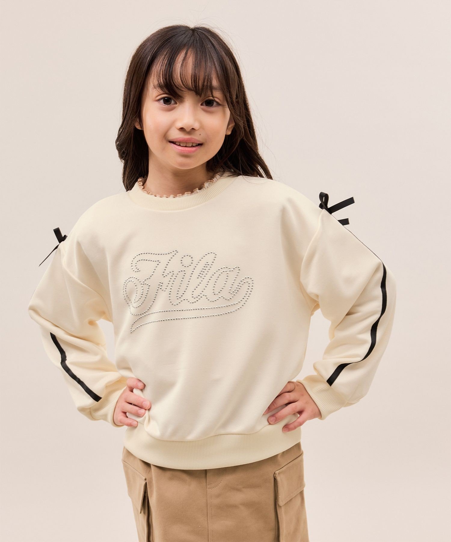 ROPE' PICNIC KIDS 【KIDS/キッズ】【FILA/フィラ別注】ラインストーンロゴ裏毛プルオーバー ロペピク..
