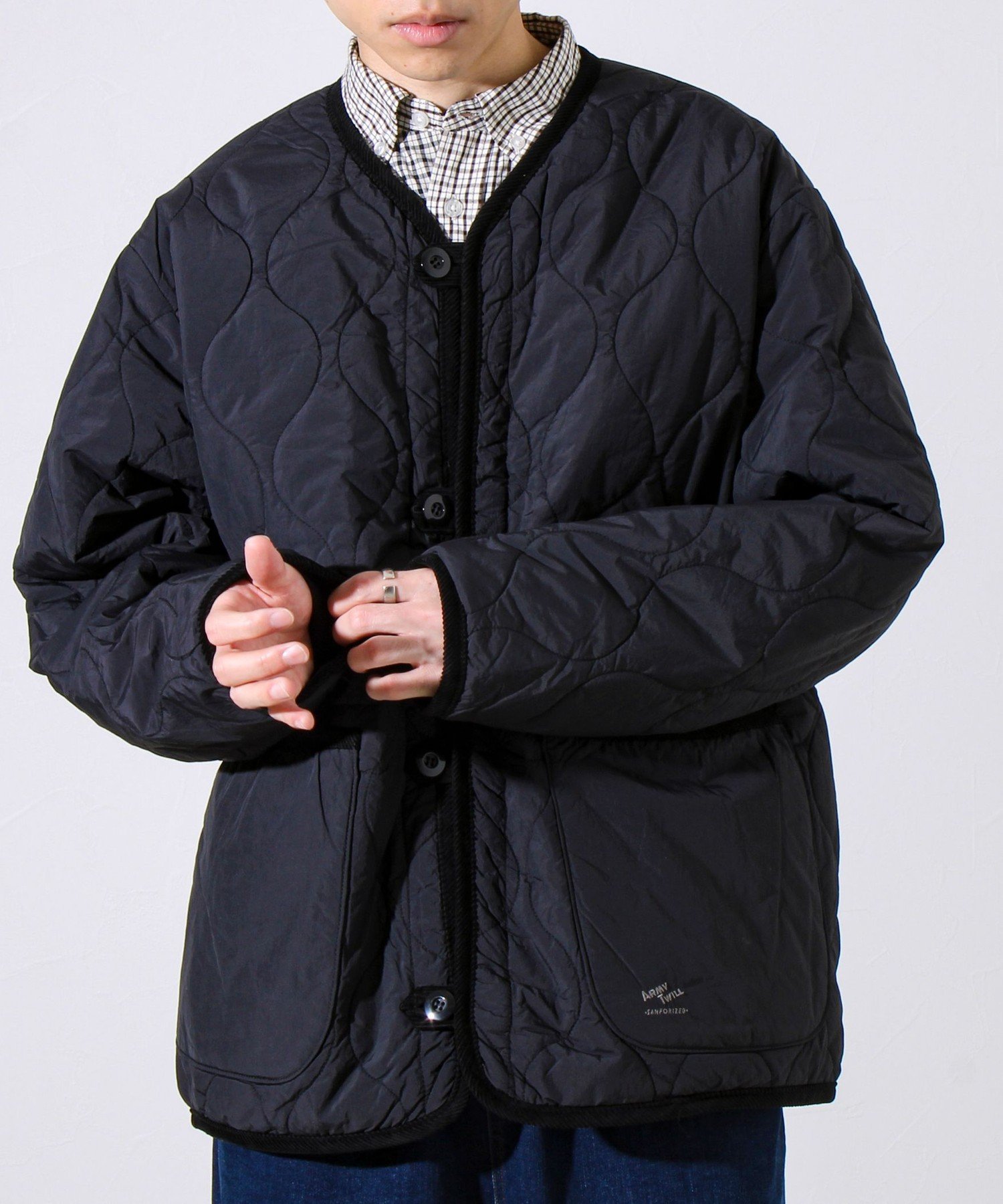 GLOSTER 【ARMY TWILL/アーミーツイル】Quilting Reversible Jacket フレディ アンド グロスター ジャケット・アウター ブルゾン・ジャンパー グリーン ブラック【送料無料】