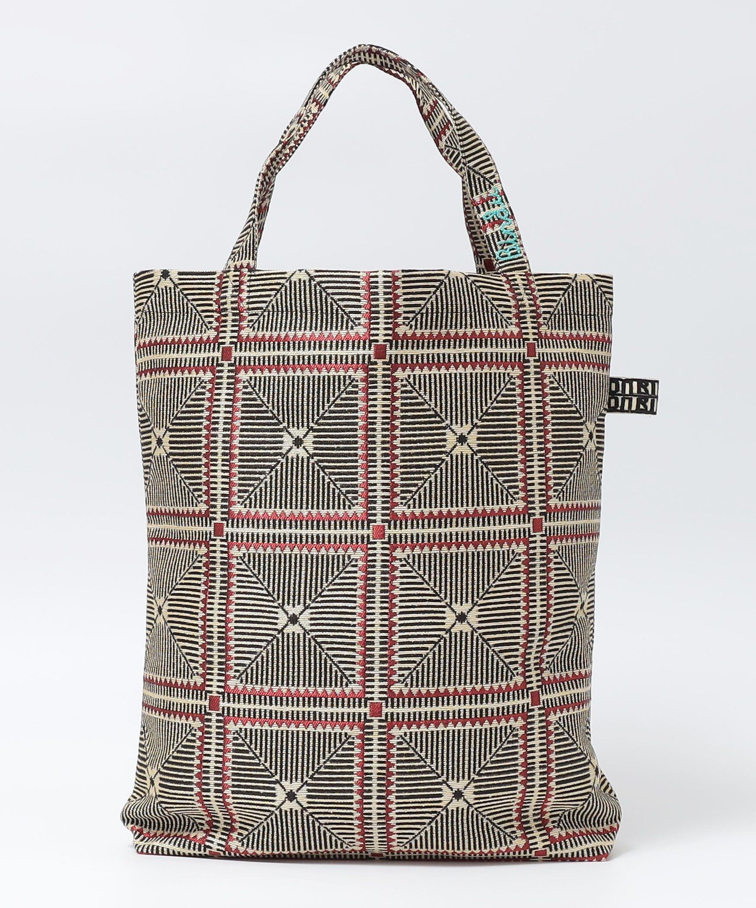 SHIPS MEN BINDU: CROCHET JACQUUARD TOTE シップス バッグ トートバッグ ブラック グレー【送料無料】