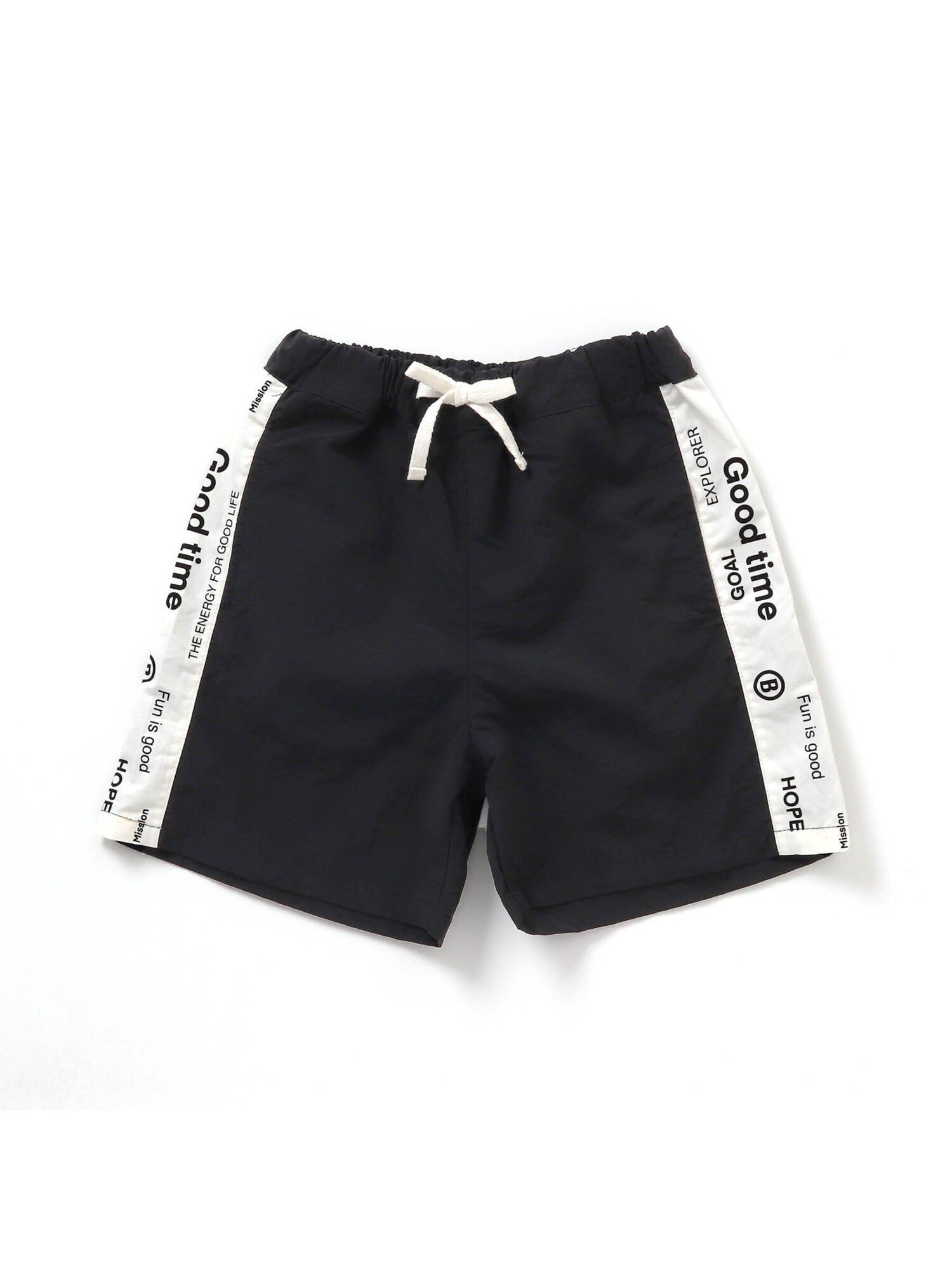 【SALE／50%OFF】BREEZE サイド切替ロゴパンツ 4分丈 エフオーオンラインストア パンツ その他のパンツ ブラック ブラウンのサムネイル