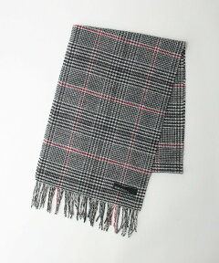 Glen Plaid Wool Scarf 3236-699-1018 32366991018: Black Glen Plaid Wool Scarf 3236-699-1018 32366991018: Black