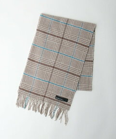 Glen Plaid Wool Scarf 3236-699-1018 32366991018: Beige Glen Plaid Wool Scarf 3236-699-1018 32366991018: Beige