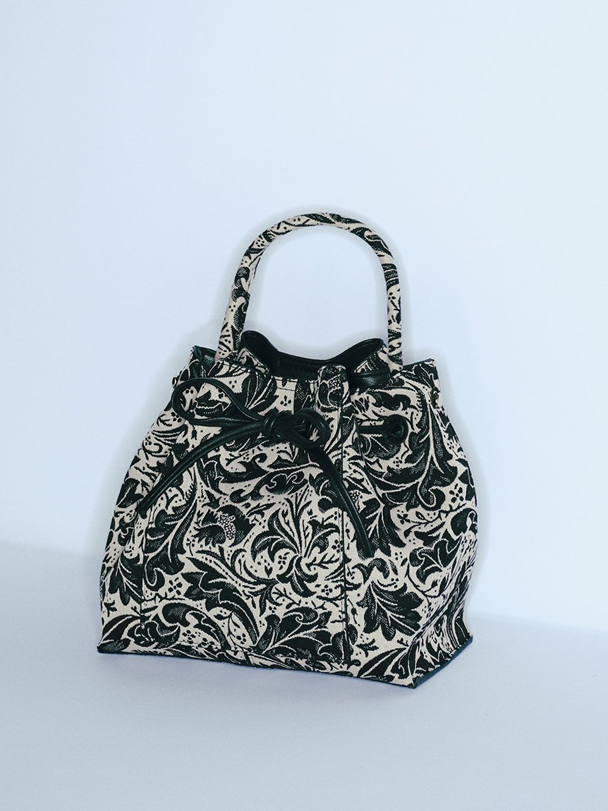 【SALE／40%OFF】FRAY I.D 【William Morris(R)】ジャガードリボンバッグ フレイ アイディー バッグ ハンドバッグ ブラック ブラウン【送料無料】のサムネイル