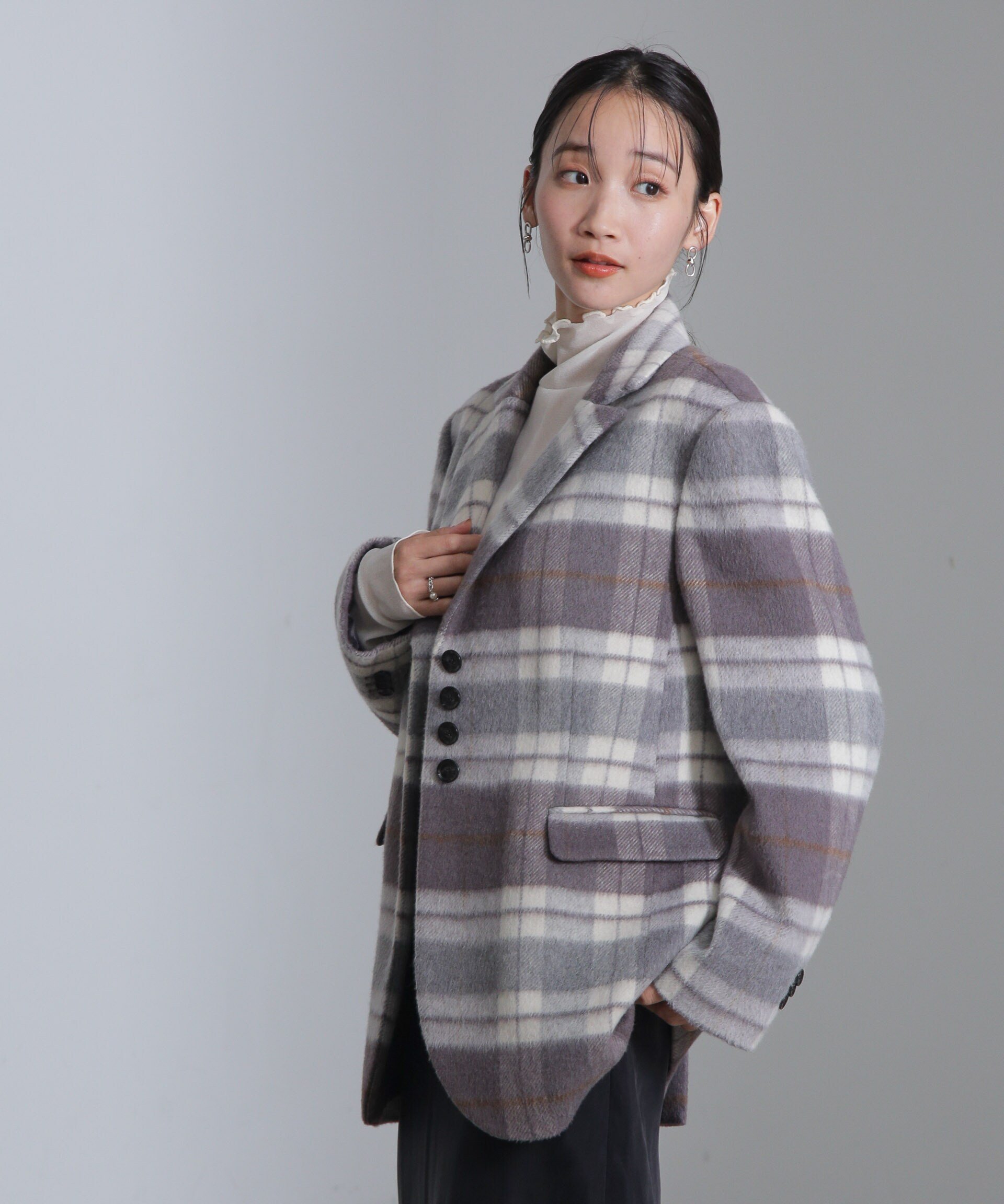 【SALE／50%OFF】NANO universe シャギージャケット ナノユニバース ジャケット・アウター その他のジャケット・アウター ブラウン グレー【送料無料】 stylife-14737420 Rakuten Fashion サンプル画像3