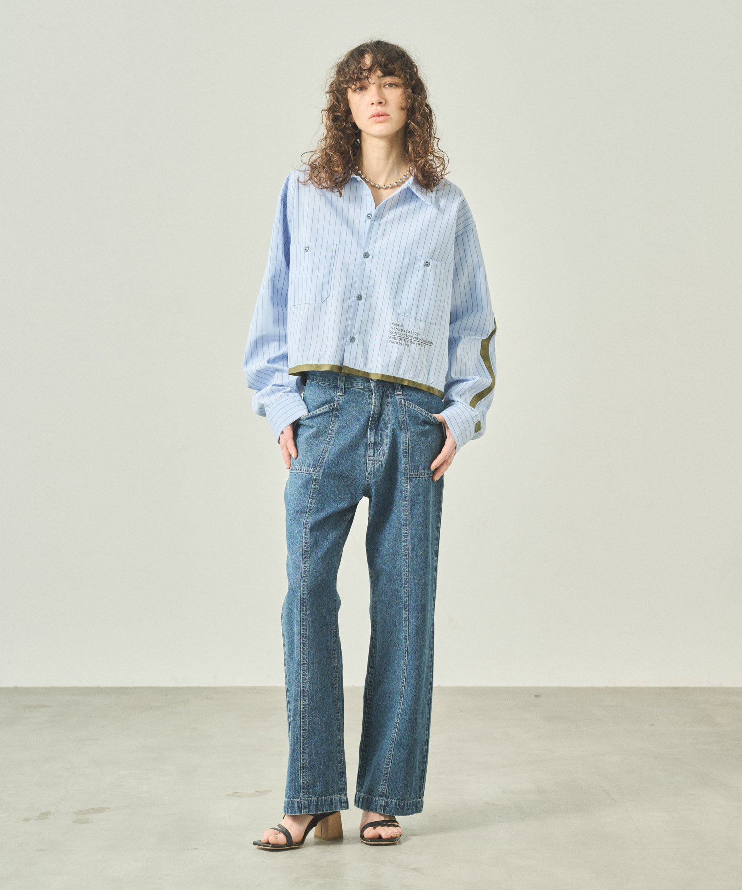 KHA:KI 「KHA:KI / カーキ」 リメイクワークシャツ REMAKE WORK SHIRT ビーアパートメント トップス シャツ・ブラウス カーキグリーン
