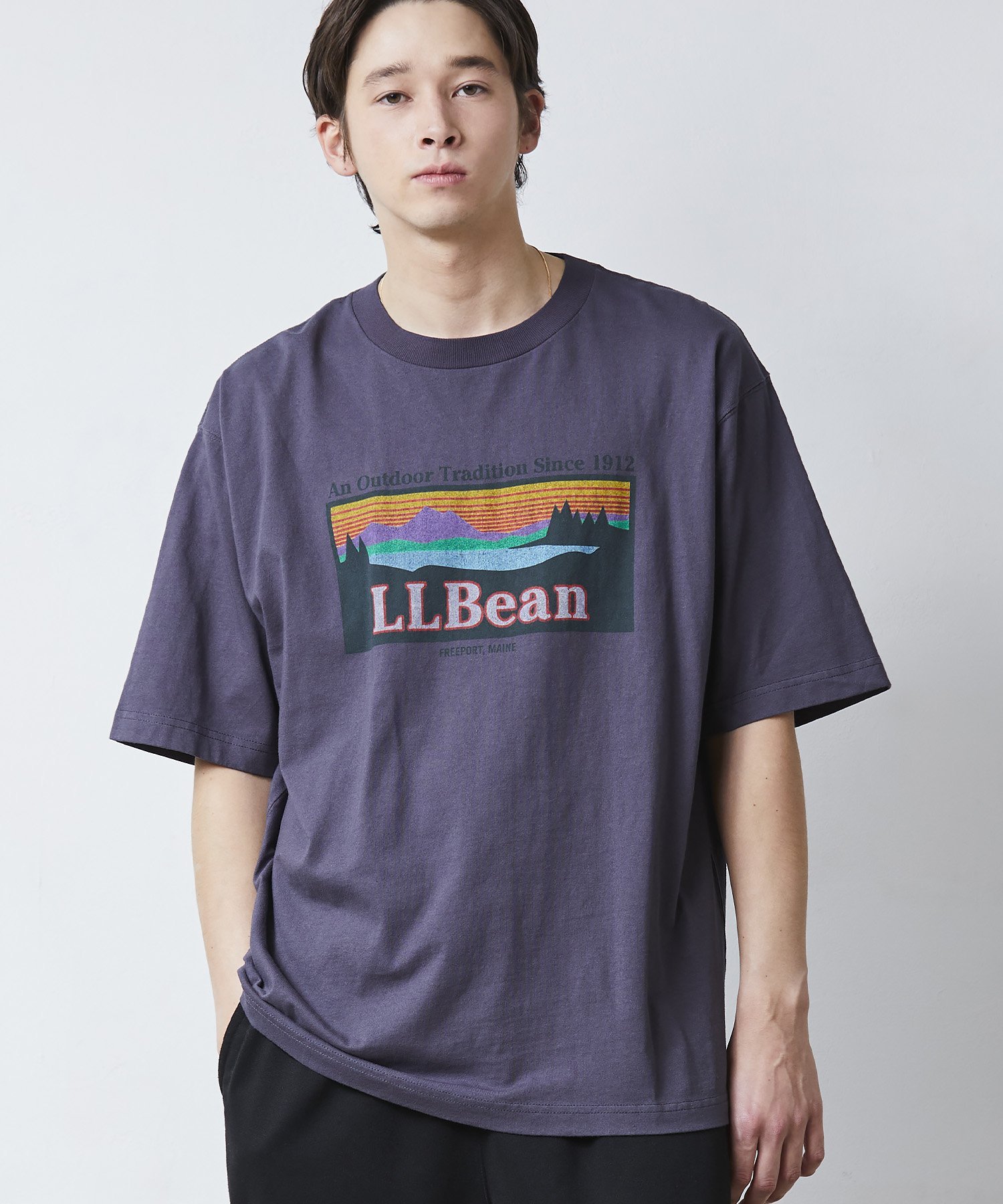 (M)【JAPAN EDITION】モリル・ショートスリーブ・カタディン・ロゴ・ティ エルエルビーン トップス カットソー・Tシャツ オレンジ グリーン グレー