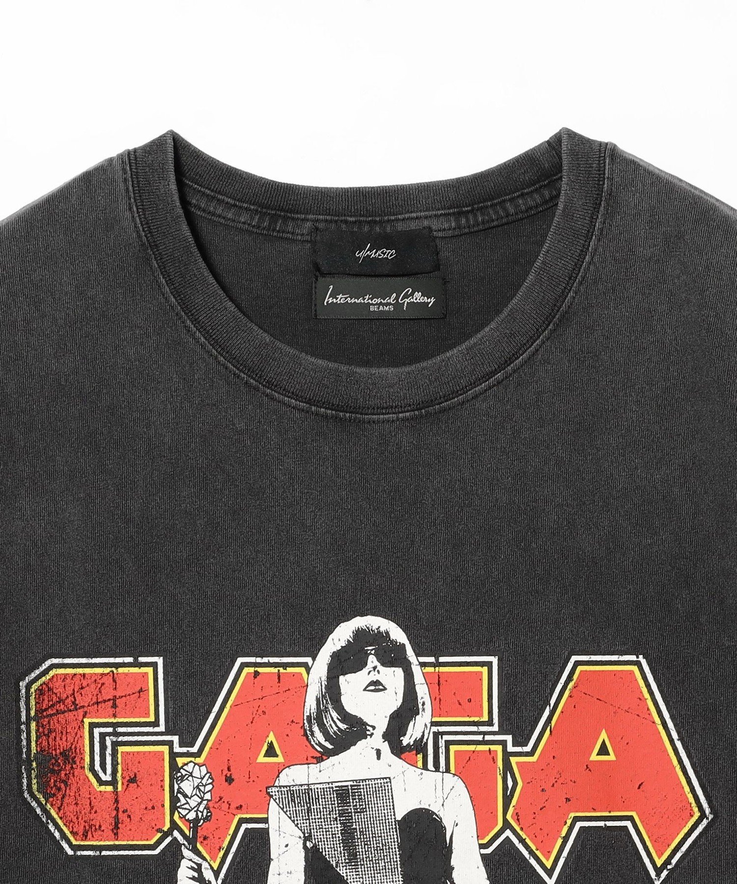 International Gallery BEAMS 【別注】U/MUSIC * IG / UNDERSONG Lady Gaga グラフィック Tシャツ 2 ビームス メン トップス カットソー・Tシャツ ホワイト ブラック【送料無料】