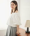 Demi-Luxe BEAMS 【YouTubeで紹介】エディター東原妙子 * Demi-Luxe BEAMS / 2WAY ジャカード ブラウス 25AW デミルクス ビームス トップス シャツ・ブラウス ブラック ホワイト【送料無料】
