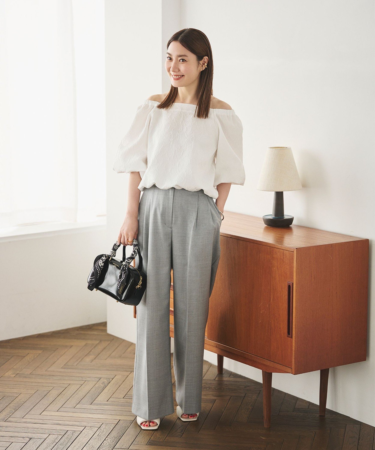 【SALE／65%OFF】Demi-Luxe BEAMS 【1/15新規値下げ】【ビームスの百名品】エディター東原妙子 * Demi-Luxe BEAMS / 2WAY ジャカード ブラウス デミルクス ビームス トップス シャツ・ブラウス ブラック ホワイト【送料無料】