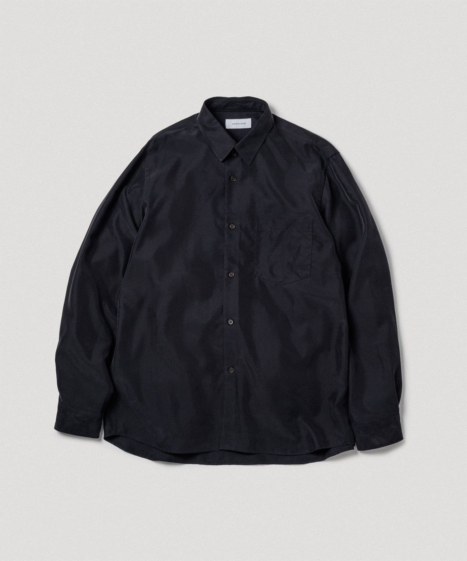 【SALE／50%OFF】ADAM ET ROPE' HOMME スエードタッチ レーヨン レギュラーカラーシャツ アダムエロペ トップス シャツ・ブラウス ブラック ベージュ カーキグリーン【送料無料】