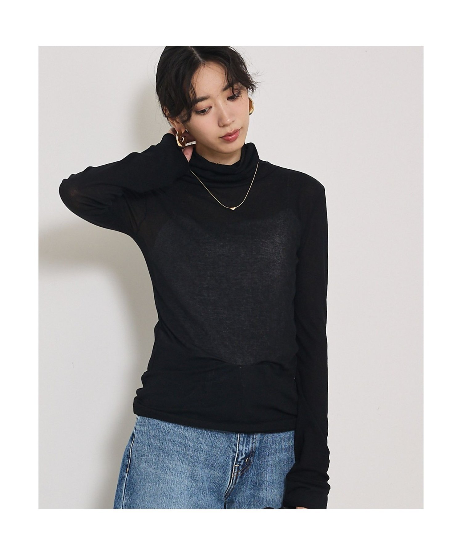 qualite シアーテレコプルオーバー カリテ トップス カットソー・Tシャツ ホワイト ブラック ベージュ